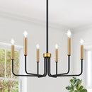 6 Luces Lámpara de Techo Estilo Rústico, y Dorado, Iluminación para Comedor, Accesorios Colgantes Modernos e Industriales para Dormitorio, Entrada, Sala y Recibidor, Base E14 (Bombillas No Incluidas)