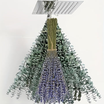 Paquete de 115 piezas de Eucalipto Fresco y Lavanda - Tallos Eternos para la Ducha, Decoración del Hogar, Bodas y Proyectos de Primavera de Estilo Granja DIY