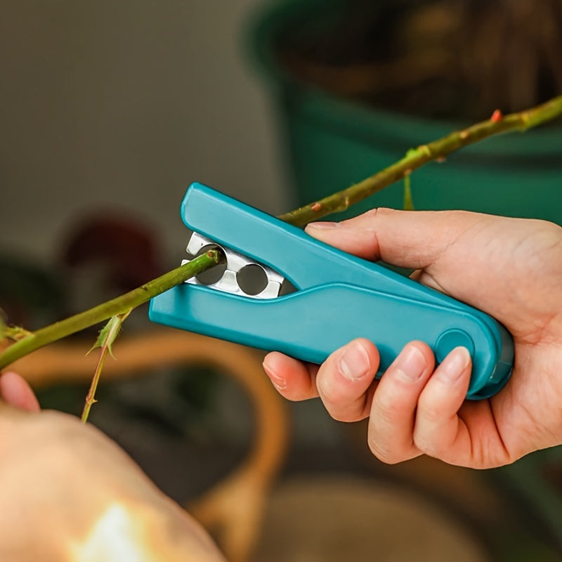 Desbarbador Manual de Espinas y Tallos para Rosas - Mango Azul Ergonómico con Cuchillas de Precisión para Arreglos Florales, Jardinería y Manipulación de Rosas - Herramienta Duradera para el Hogar, Accesorio de Jardín, Fácil Agarre, Construcción Robusta,