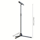 Soporte de micrófono ajustable profesional con sujeción de pinza - Soporte trípode de hierro duradero para transmisión en vivo, grabación, canto, actuaciones en escena - Uso interior/exterior, pies de goma antideslizantes, portátil y resistente, equipo d