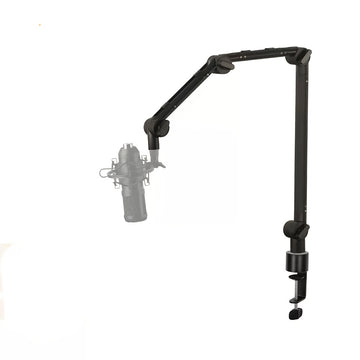 [Gótico] Soporte de micrófono desmontable de alta calidad con gestión de cables - Adaptador de rosca de 5/8" para Blue Snowman Hyper X QuadCast SoloCast AT2020 Shure SM7B MV7, aleación de aluminio, negro