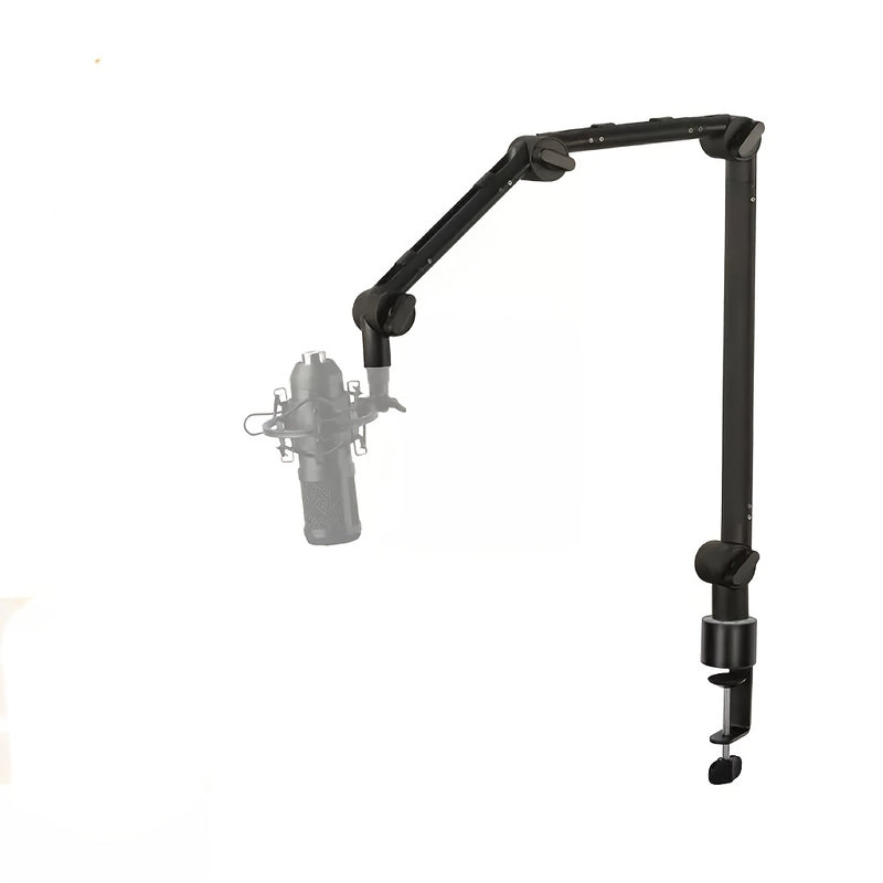 [Gótico] Soporte de micrófono desmontable de alta calidad con gestión de cables - Adaptador de rosca de 5/8" para Blue Snowman Hyper X QuadCast SoloCast AT2020 Shure SM7B MV7, aleación de aluminio, negro