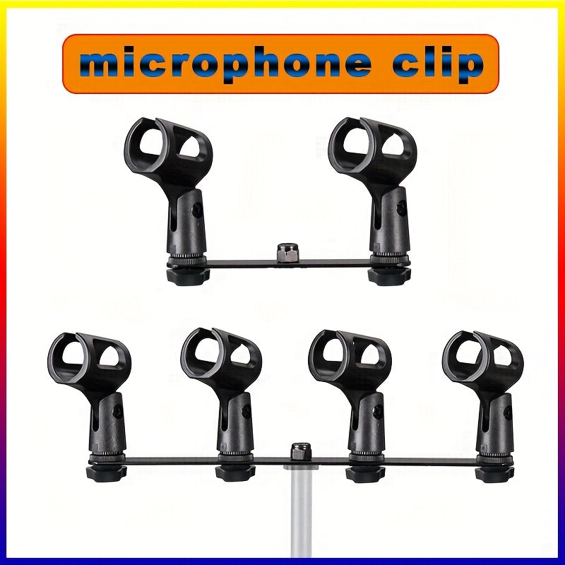 Soporte de micrófono dual o cuádruple con soporte ajustable T-Bar, soporte de micrófono de grabación dual o cuádruple con soporte ajustable T-Bar, material ABS, sostiene 1-4 micrófonos, diseño ahorrador de espacio para grabación en estudio o hogar, confi