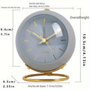 Reloj de Escritorio Silencioso de Inspiración Nórdica con Manecillas Luminosas - Funciona con Pilas, Despertador Redondo de Metal para Estudiantes y Decoración del Hogar