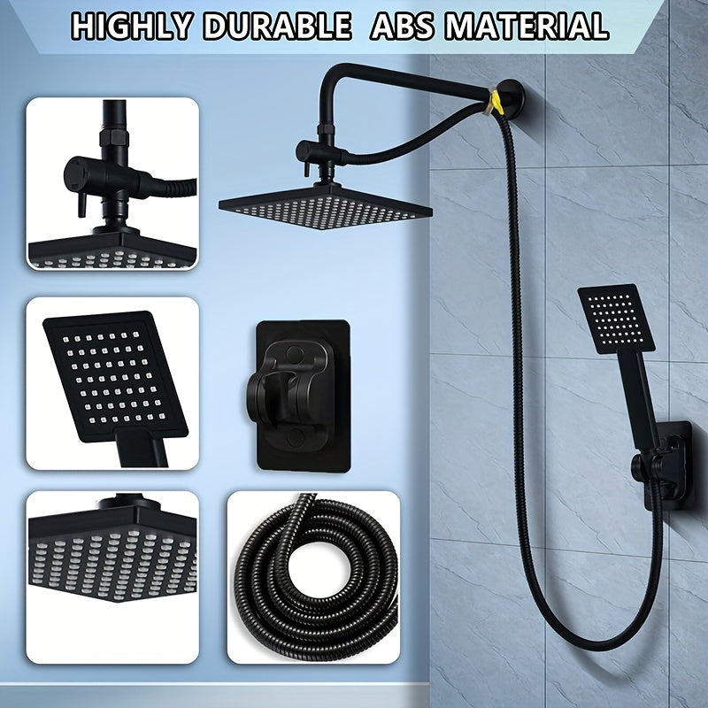 Un conjunto de cabezal de ducha de alto flujo ABS, cabezal de ducha de mano dos en uno, manguera extendida, cabezal de ducha distribuidor de agua de tres vías, cabezal de ducha, accesorios de ducha, decoración de regalo de Navidad/Halloween