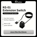 LDPCSJ Cable de Extensión Azul LED 1.8m para Encendido/Apagado de Placa Base PC, Interruptor Externo para Escritorio en Casa u Oficina
