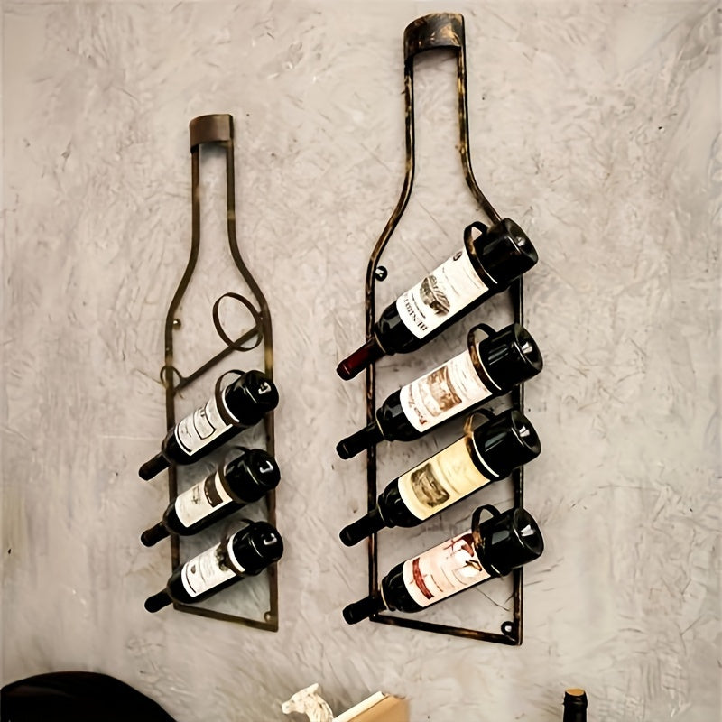 Soporte de vino de bronce vintage, capacidad para 4 botellas, caja de almacenamiento decorativa para bar hogareño, decoración temática de vino | Soporte elegante de vino, soporte de botella de vino