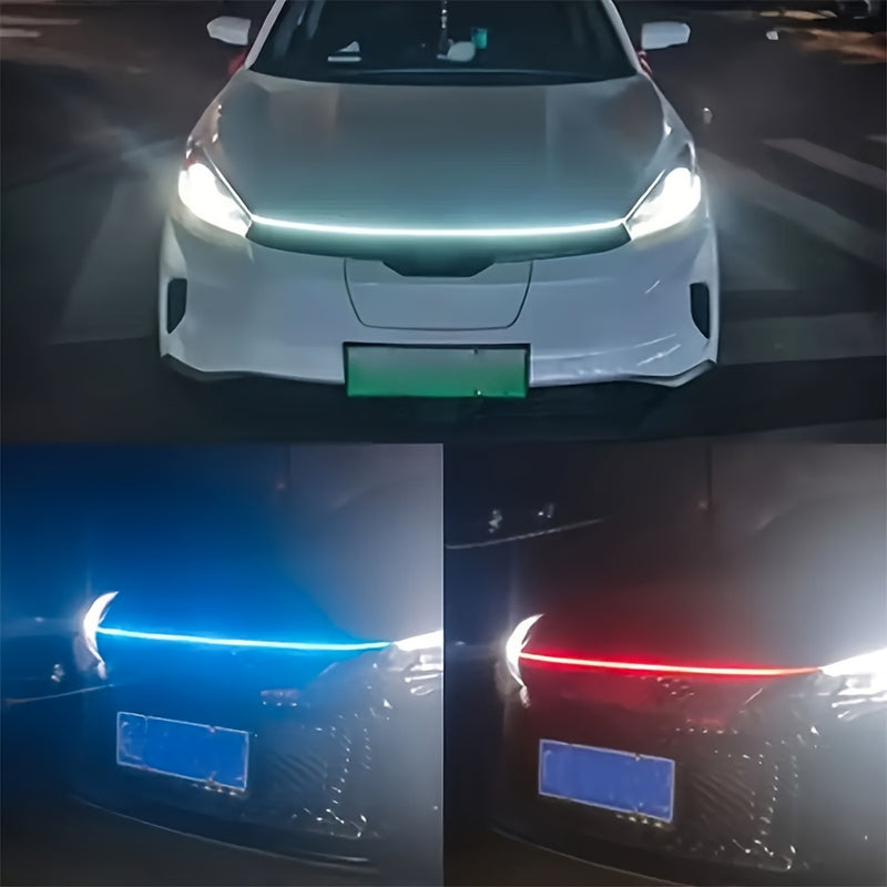 Luces LED para capó de auto, 12V 10W 180 cm/70.86 pulgadas, luces dinámicas decorativas para ambiente, actualiza tu vehículo