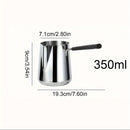 1pc Servidor de Acero Inoxidable para Café con Mango Largo, Capacidad de 350ml/600ml, Calentador de Vertido Versátil para Espresso, Leche, Arte de Latte, Chocolate y Derretimiento de Mantequilla, Ideal para Uso en Casa, Restaurante y Café, Tema de Vacaci