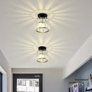 Lámpara de techo moderna con colgante de cristal - Marco de metal negro elegante, montaje semi-inclinado, brillo cálido para sala de estar, dormitorio o oficina, no se requiere cableado, perfecto para decoración moderna de hogar, lámparas colgantes para