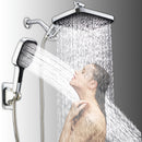1 conjunto de cabezal de ducha de lluvia, 28cm de alto presión, con brazo de extensión ajustable de 27,5cm y 7 configuraciones, cabezal de ducha de mano con rociador, accesorios para baño, conjunto completo de accesorios para baño.