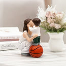 Estatua de Baloncesto Madre e Hijos en Resina | Decoración Temática del Amor para Salón y Dormitorio | Ideal para Bodas, Regalos para Jóvenes y Día de la Madre | No Requiere Energía