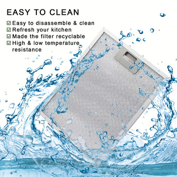 1 Juego/2 Piezas/4 Piezas Malla de Filtro para Campana Extractora de Aleación de Aluminio - Pantallas Filtrantes de Aceite y Grasa para Purificación Eficiente del Aire en Cocinas, Accesorios de Ventilación Bajo Gabinete Fácil Instalación, Filtros de Aire