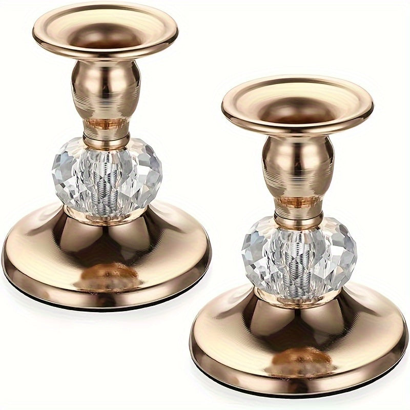 2pcs Candelabros Europeos Románticos para Cena a la Luz de las Velas, Decoraciones de Lujo Occidental para Bodas y Mesas Sencillas