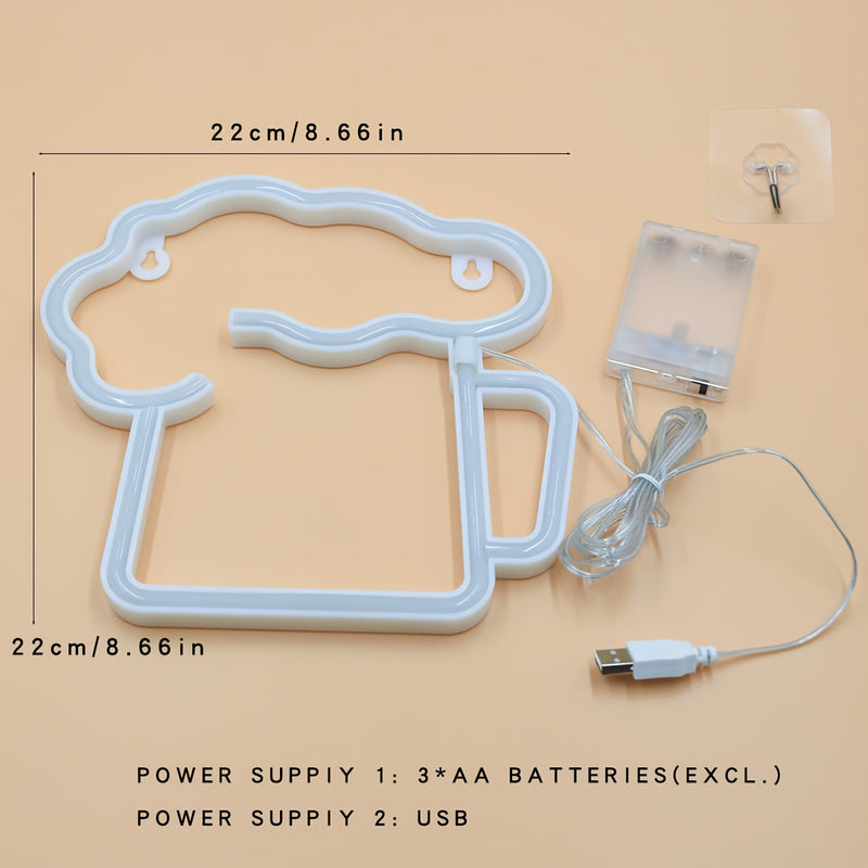 Letrero de cerveza LED con USB y batería, ideal para bares en casa, garajes, patios y cuevas de hombre, decoración de pared vibrante, regalo perfecto para novios