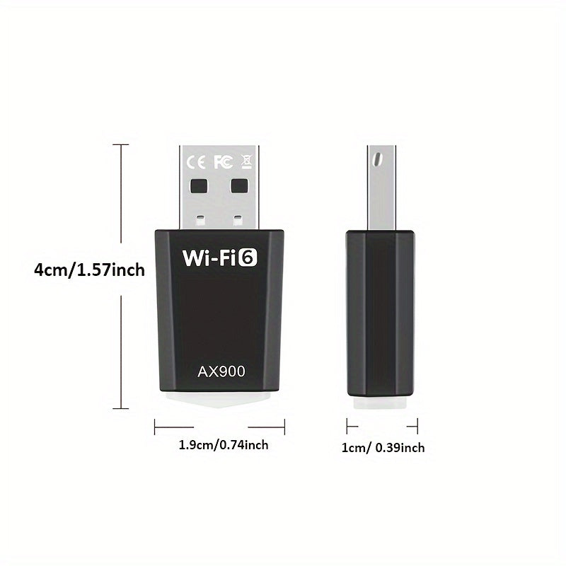 Adaptador Mini USB WiFi6 AX900 - Plug and Play, banda dual 2.4/5G, sin necesidad de controladores, compatible con dispositivos inteligentes - Transmisor receptor de red de alta velocidad
