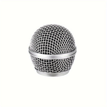Cabeza de reemplazo de malla metálica para SM58/BETA58/BETA87 de BOMGE - Ventilación de micrófono de mano de hierro duradera para Shure BLX4/PGX4/QLXD4/SLX4/ULXD4, no necesita batería, equipo de audio profesional, acabado metálico elegante, construcción