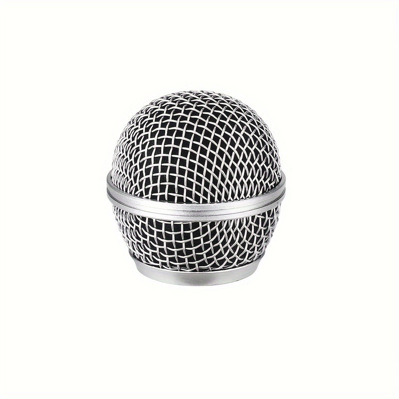 Cabeza de reemplazo de malla metálica para SM58/BETA58/BETA87 de BOMGE - Ventilación de micrófono de mano de hierro duradera para Shure BLX4/PGX4/QLXD4/SLX4/ULXD4, no necesita batería, equipo de audio profesional, acabado metálico elegante, construcción