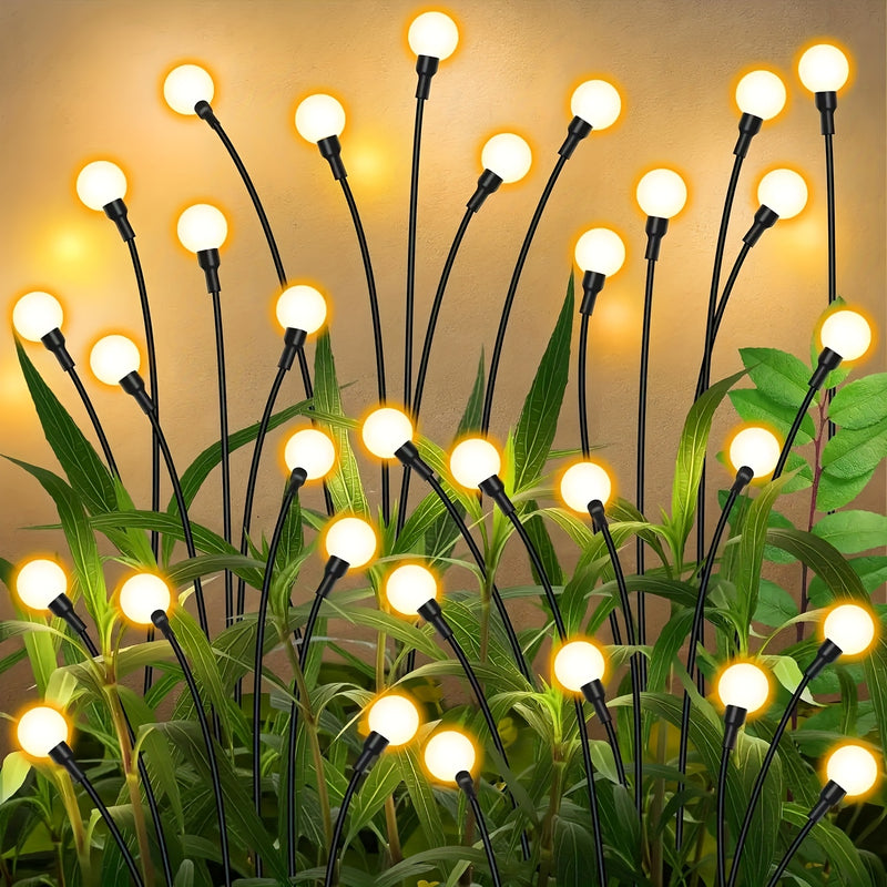 Luces Solares de Jardín FACHOI con Lucecitas LED - 12 Luces Cálidas Blancas, 8 Modos de Iluminación, Impermeable, Decoración para Exteriores y Caminos en Fiestas, Bodas y Festivales