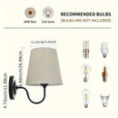2 lámparas de pared modernas, con fundas de tela sencillas, accesorios desmontables y de hardware, ideales para iluminación en baños, salas de estar, vestidores, villas, restaurantes, bares, dormitorios, cafés y tiendas