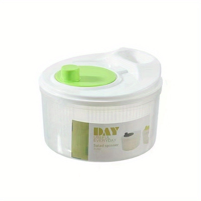 Paquete de 1 Lavadora Manual de Ensaladas y Secador de Verduras - Diseño Ovalado Transparente en Plástico Duradero con Mango Ergonómico, No Necesita Electricidad para Uso Doméstico y de Cocina de Restaurante, Herramienta de Preparación de Alimentos, Alma