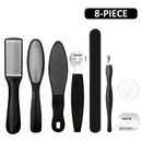 Juego Profesional de Pedicura 8 en 1, Kit para Cuidado de Pies con Acero Inoxidable, Eliminador de Callosidades y Espuma Beige