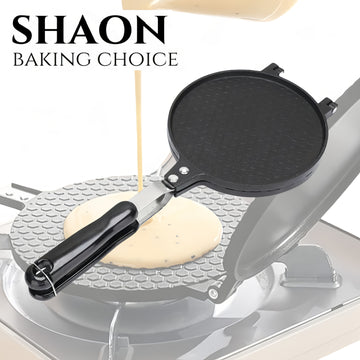 SHAON 1pc Sartén para Waffles de Mango Largo Antiadherente - Resistente a Arañazos y Óxido, Ideal para Cones de Helado DIY, Gofres, Pasteles - Fácil de Limpiar, Adecuado para Cocinas Domésticas y Comerciales, Equipo de Cocina Moderno, Superficie Easyclea