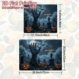 1pc Alfombrilla para Cocina de Halloween - Decoración Espeluznante con Calabazas y Cementerio, Cubierta Antideslizante para Estufa o Refrigerador - Fácil de Limpiar, Diseño 2D Plano para Fiesta de Halloween, Ajuste Universal en la Mayoría de Estufas y Ne