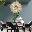 1 lámpara de cristal dorado de lujo, diseño moderno de diente de león, cable ajustable para suspensión, estructura metálica, ideal para sala, comedor, dormitorio o cocina, incluye 8 cabezales G9 (bombillas no incluidas, compradas por separado)