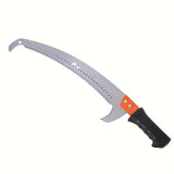 Sierra de Poda de Alta Resistencia con Mango Ergonómico - Hoja Curva Dentada para Cortar Ramas de Forma Eficiente, Construcción Metálica, Diseño Naranja y Negro, Ideal para Recorte en Altitudes Altas y Mantenimiento de Jardines, Sierras de Palo para Poda