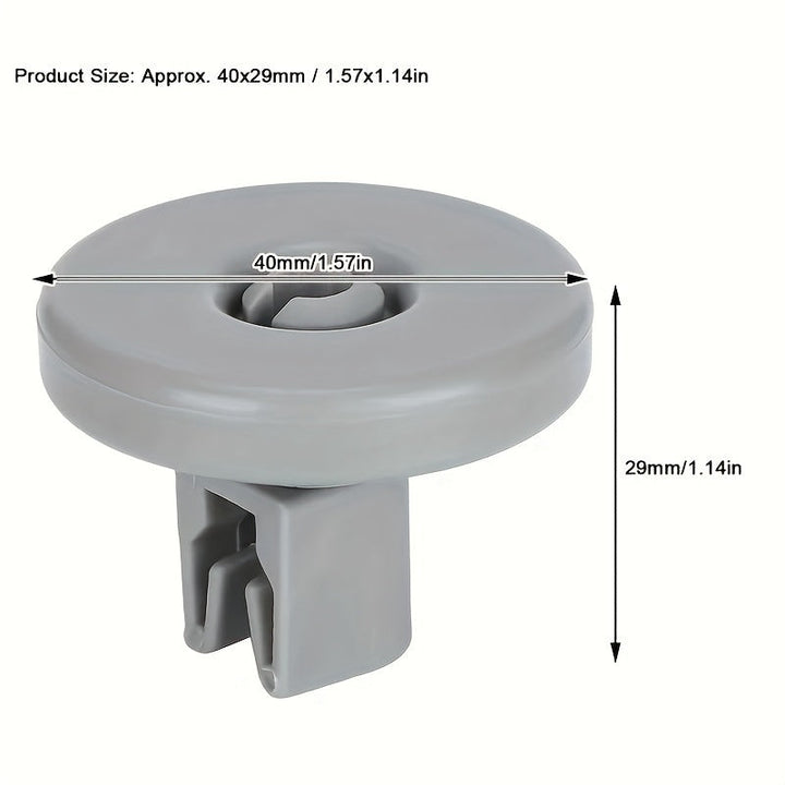 4/8pcs Rueda para Lavavajillas Debajo del Estante, Diámetro 40mm, Adecuado para DISHLEX ELECTROLUX IKEA AEG Favorite Privilege Zanussi, Tamaño: 40x29mm/1.57x1.14in