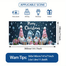 2D Banner de Puerta, 1 Pieza, Banner de Puerta de Noche de Navidad Festiva - Poliéster, Escena de Papá Noel con Nieve, Gnomos y Regalos, Perfecto para Decoraciones Navideñas, Bodas y Celebraciones al Aire Libre, Decoraciones Navideñas