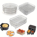 Juego de Accesorios para Freidora de Aire de Acero Inoxidable de 1 Pieza - Apilables, Adecuados para Horno y Frígorífico, Seguros para Lavavajillas, Elección Perfecta para Hornear Saludable en Vacaciones