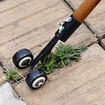 Herramienta manual para deshierbar - Removedor de césped de jardín de metal 2 en 1 con rodillo, no requiere electricidad, extractor manual duradero para el cuidado del césped del jardín