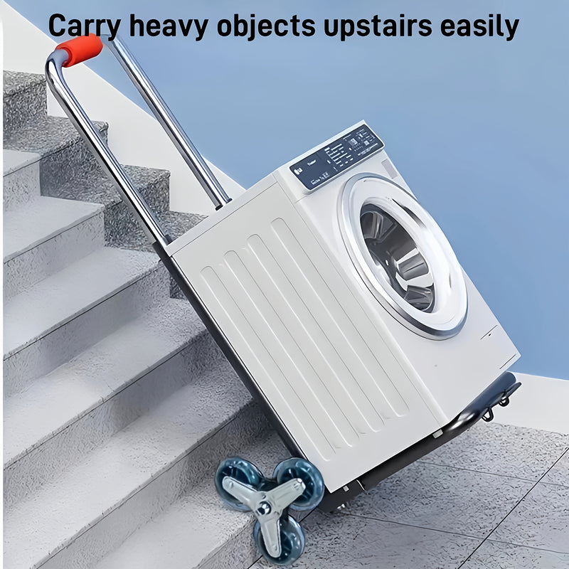Carro de mano plegable de gran capacidad de 70 kg, mango ergonómico y ruedas giratorias de 360° para uso en escaleras | Telescópico ajustable | Ideal para levantar pesas, transporte de materiales y trabajo eléctrico, equipo de manipulación de materiales,