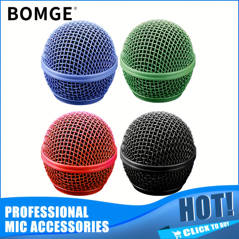 Capuchón de Malla Metálica BOMGE para Shure SM58/BETA58 - Compatible con BLX4, PGX4, QLXD4, SLX4, ULXD4 - Cápsula Profesional en Rojo, Verde, Azul y - Reducción de Ruido & Durabilidad para Estudio, Podcasting y Presentaciones En Vivo - Accesorio Compatib
