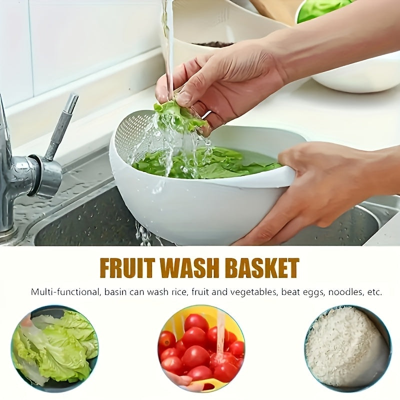 Cesta de Lavado de Verduras de Plástico Versátil con Filtro Incorporado - Ligera y Práctica para el Hogar, Picnics, Camping y Fiestas, Perfecta para Decoración de Habitaciones