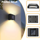 4pcs Luces de Pared de Jardín con Energía Solar de 6LED - Luz Cálida y Blanca, Perfectas para Patios Exteriores, Céspedes, Cercas, Caminos y Decoración de Fiestas