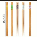 5 pares/10 pares de palillos chinos de bambú natural de montaña, multicolor, antideslizantes, resistentes a altas temperaturas, reutilizables, para hogar y restaurante