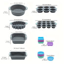 30/4pcs, Juego de moldes para hornear pequeños, Molde para hornear no adherente pequeño, Juego de moldes para pasteles, Suministros para hornear que incluyen molde para hornear, molde para pan y molde para pizza con 24 tazas para hornear, Adecuado para f