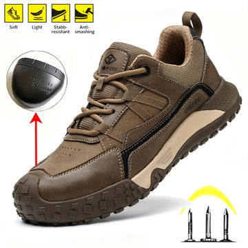 Botas de Seguridad para Hombre, Punta de Acero, Antideslizantes, Resistentes a Impactos y Perforaciones, Calzado Multifuncional de Alta Calidad para Caza, Senderismo y Uso Diario o Casual