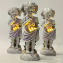 Elegante escultura solar con efecto luminoso para niñas - Estatua de jardín de resina, ideal para decoración al aire libre e interior, regalo perfecto para el Día de la Madre, San Valentín, Acción de Gracias, graduación, decoración del Día de la Madre |