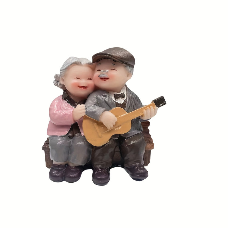 Encantadora Figura de Resina de Pareja Anciana - Perfecta para Decoración de Hogar, Oficina o Dormitorio | Regalo Ideal para San Valentín y Aniversario, Decoración de Figuras para el Hogar