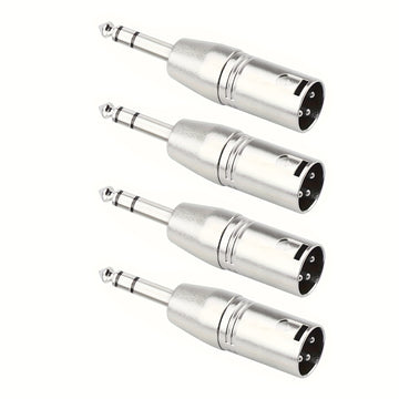Adaptador TRS Estéreo a XLR de 1/4 Pulgada, Conector Masculino XLR a Cuarto de Pulgada (6.35 mm) para Audio Balanceado Compatible con Micrófonos y Mezcladores