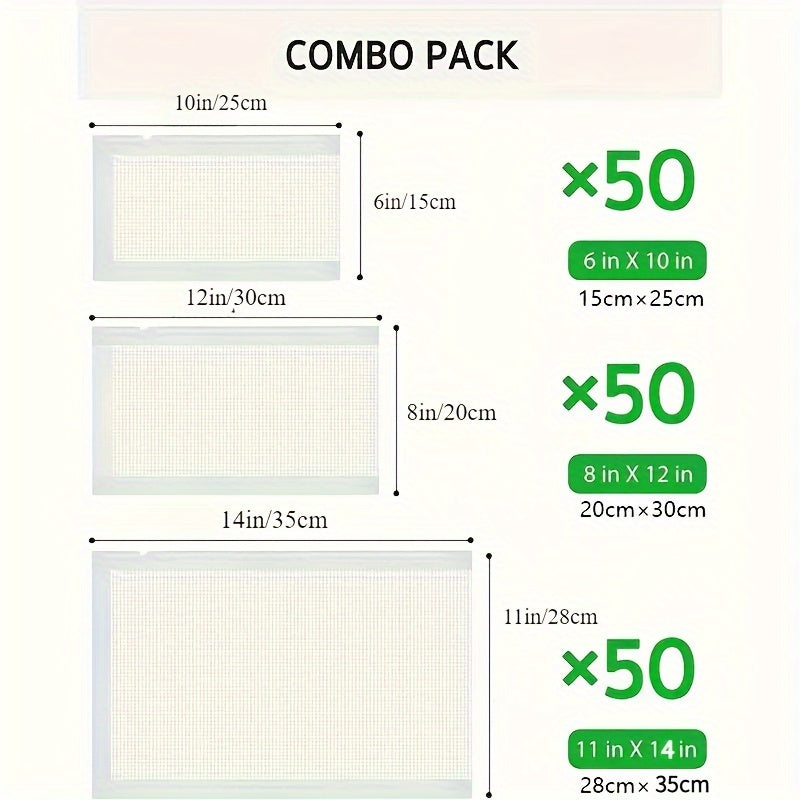 Bolsa de vacío para alimentos de varios tamaños Bolsa de vacío para sellar alimentos Embalaje de vacío para alimentos Bolsa de sellado de vacío desechable Accesorios de cocina, Bolsa de sellado de vacío desechable - Duradera, organización de cocina multi