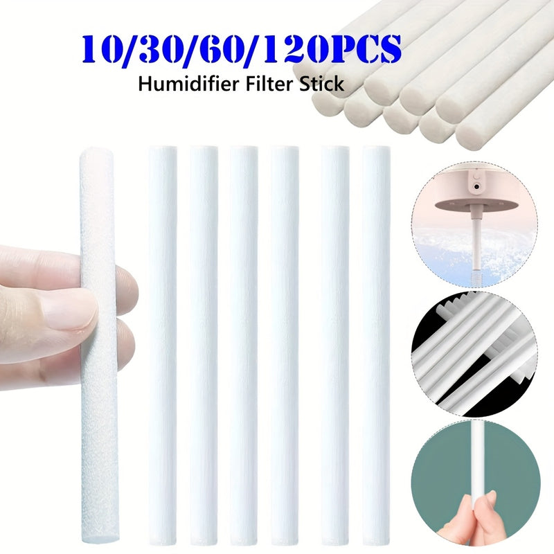 10/30/60/120 Piezas de Esponjas de Repuesto para Humidificador - Fibra PET de Alta Densidad Lavable, Diseño Fácil de Instalar y Reutilizable para Humidificadores Generales - Filtro Difusor Reemplazable para Mejora la Calidad del Aire y Comodidad, Blanco,