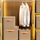 1 cesta de almacenamiento de tela plegable con asa - Beige, estilo clásico, perfecta para el hogar, la oficina y la organización de dormitorios - Ideal para ropa, artículos varios y más, cestas de estantería