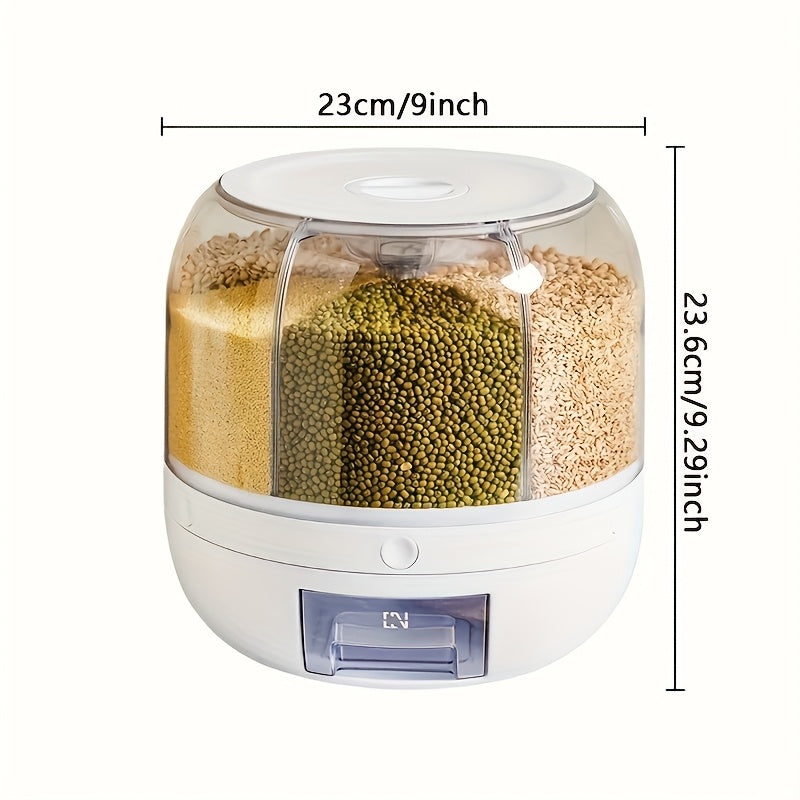 Contenedor de almacenamiento de arroz de acrílico premium con tapa - Grado alimenticio, a prueba de insectos, resistente a la humedad, ideal para granos, legumbres y organización de despensa, dispensador de arroz