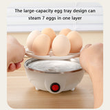 1 pieza de hervidor automático de huevos de capa única - Placa de cocción de acero inoxidable antiadherente, taza de medición anti quemaduras y almohadilla, 14cm de altura x 15cm de ancho, enchufe de 110V, cocción rápida, protección contra altas temperat