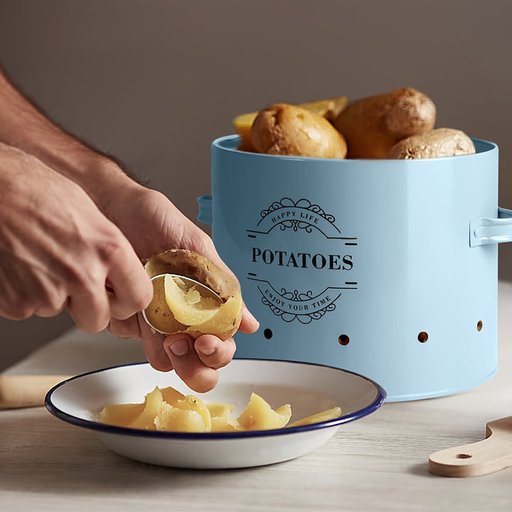 Juego de 3 contenedores para almacenar alimentos enlatados de papa, cebolla y ajo, práctico para frutas en conserva, alimentos enlatados y canasta de vegetales